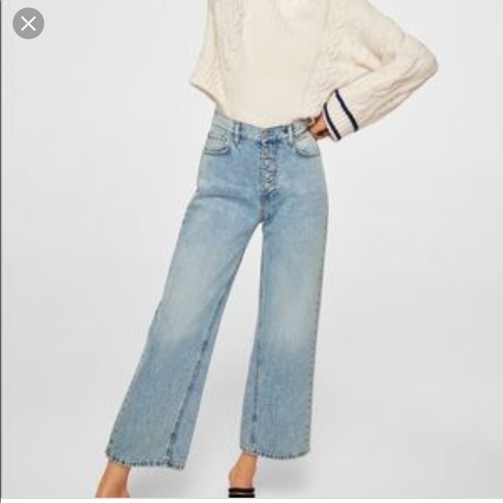 Mango wide leg button fly jeans